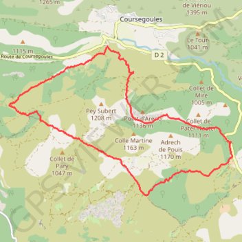 Trace GPS Tour du Pey Subert depuis le Col de Vence - Saint-Barnabé - Coursegoules, itinéraire, parcours