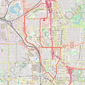 Trace GPS Atlanta Critical Mass bike ride, itinéraire, parcours