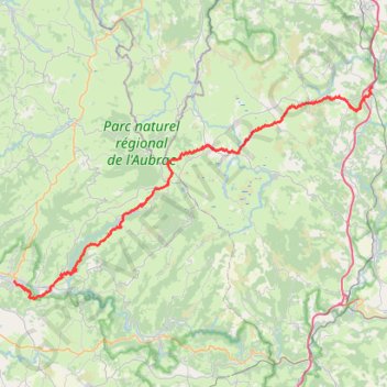 Trace GPS FrJak_06_Nasbinals-StChely, itinéraire, parcours