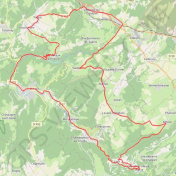 Trace GPS Les Musées - Doubs, itinéraire, parcours