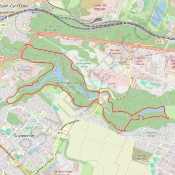 Trace GPS Les étangs de la Bièvre, itinéraire, parcours