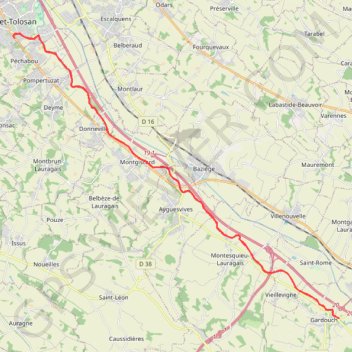 Trace GPS Castanet Gardouch, itinéraire, parcours