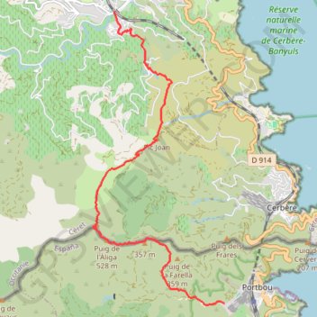 Trace GPS Banyuls-sur-Mer - Portbou, itinéraire, parcours