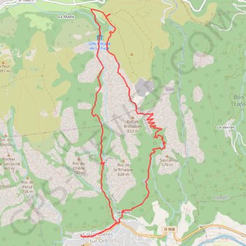 Trace GPS Haut Languedoc - Gorges de Colombières, itinéraire, parcours