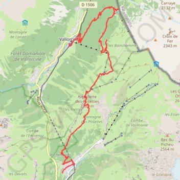Trace GPS Aiguillettes des Posettes, itinéraire, parcours