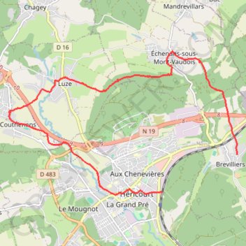 Trace GPS Autour d'Héricourt, itinéraire, parcours