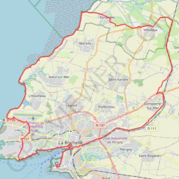 Trace GPS Boucle La Rochelle - Esnandes, itinéraire, parcours
