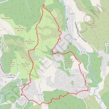 Trace GPS Tourrette-Levens - Mont Cima en boucle, itinéraire, parcours