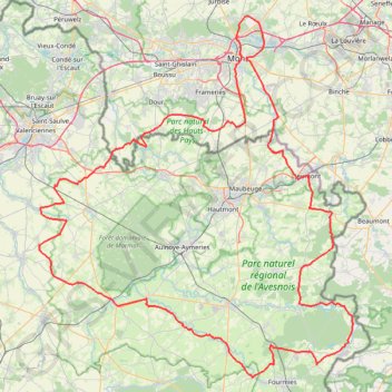 Trace GPS Boucle de l'Avesnois 228 Kms, itinéraire, parcours