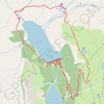 Trace GPS Valfrejus - Plan d'amont, itinéraire, parcours