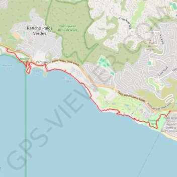 Trace GPS Shoreline Park, Ocean Trails and Abalone Cove, itinéraire, parcours