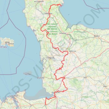 Trace GPS Raid Tatihou - Le Mont-Saint-Michel, itinéraire, parcours