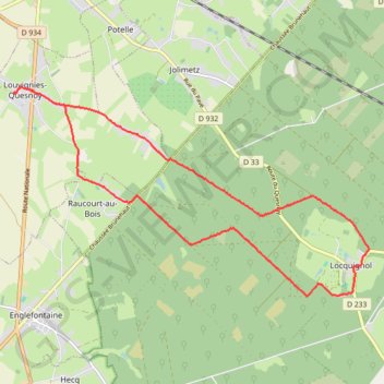 Trace GPS Forêt de Locquignol, itinéraire, parcours