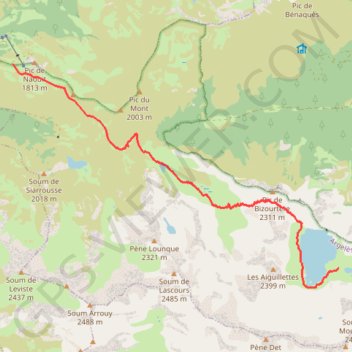 Trace GPS Lac Bleu de Lesponne, itinéraire, parcours