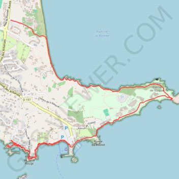 Trace GPS Côte Est de la presqu'île de Giens, itinéraire, parcours