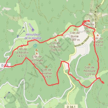 Trace GPS Massif du Pilat (42), itinéraire, parcours