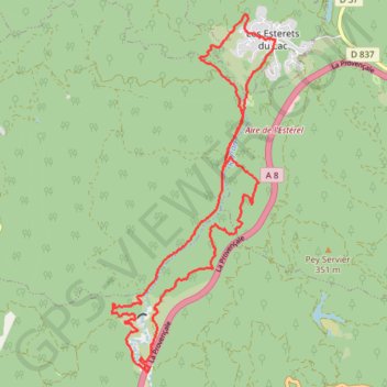 Trace GPS 2024 02 23 - esterets du lac Malpasset pix, itinéraire, parcours