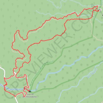 Trace GPS RandoPitons.re #1722 - De la Grotte des Hirondelles au téléphérique de Takamaka, itinéraire, parcours