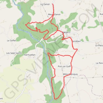 Trace GPS Randonnée PLUZUNET Danot-Craou Moc'h, itinéraire, parcours