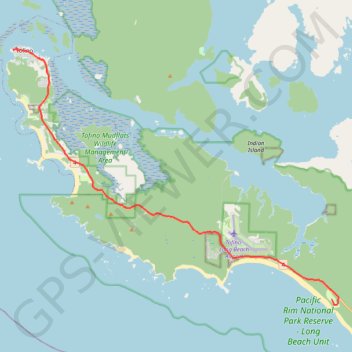 Trace GPS Tofino - Pacific Rim National Park, itinéraire, parcours