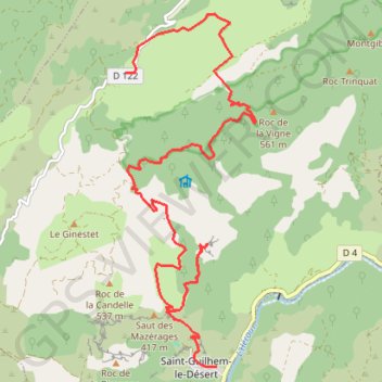 Trace GPS Les Lavagnes - Saint Guilhem, itinéraire, parcours