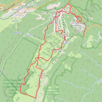 Trace GPS Col de la Faucille Mont rond petit Mont rond, itinéraire, parcours