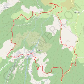 Trace GPS Les Salces - Courcol - Tedenat - Col du Vent, itinéraire, parcours
