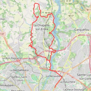 Trace GPS Boucle La Chapelle sur Erdre, itinéraire, parcours