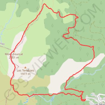 Trace GPS Mont Fourcat par le Coulobre, itinéraire, parcours