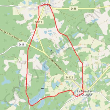 Trace GPS Villeny-La Marolle, itinéraire, parcours
