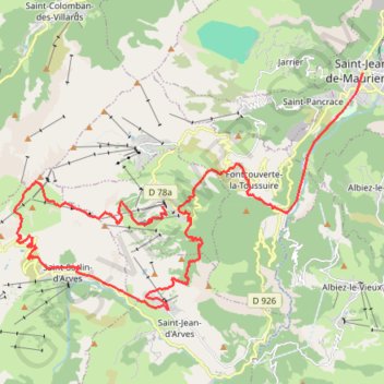 Trace GPS Arvan Villards - L'Ouillon, itinéraire, parcours
