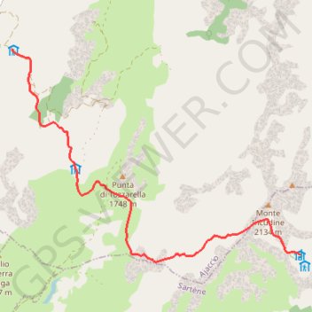 Trace GPS GR20 Asinau-Matalza, itinéraire, parcours
