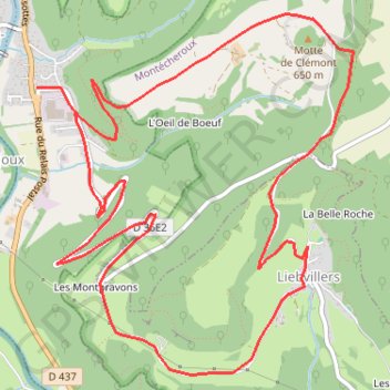 Trace GPS Circuit de Clémont Noirefontaine, itinéraire, parcours