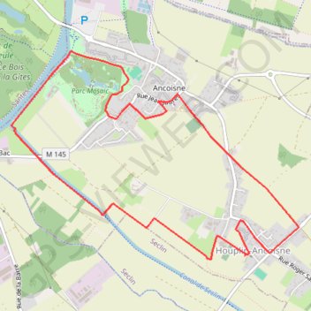 Trace GPS Circuit de la Pouillerie (Houplin-Ancoisne), itinéraire, parcours