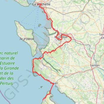 Trace GPS La Rochelle-Soulac, itinéraire, parcours
